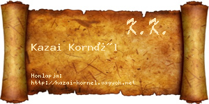 Kazai Kornél névjegykártya