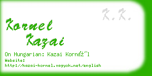 kornel kazai business card
